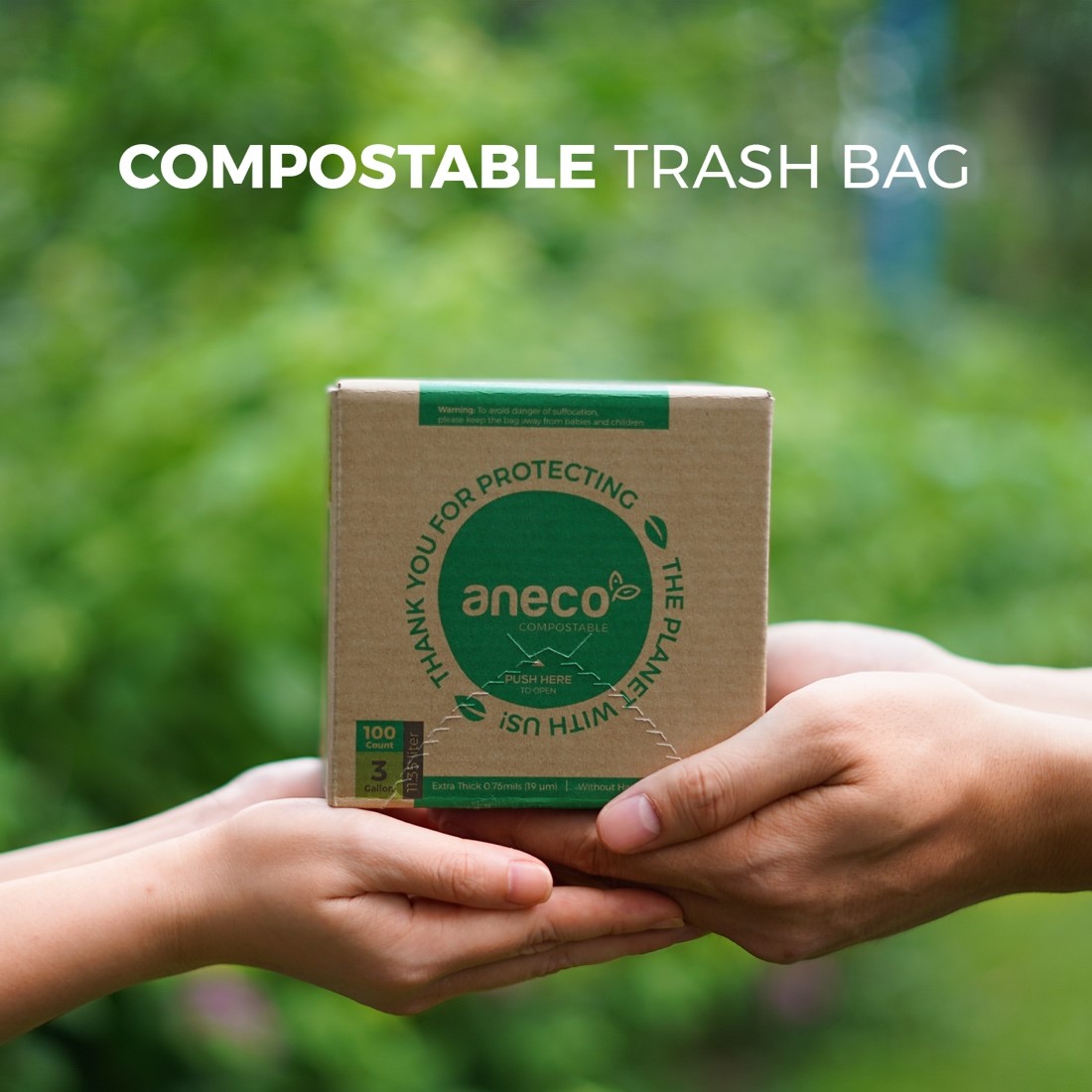 100% compostable products AnEco are now available on Amazon US